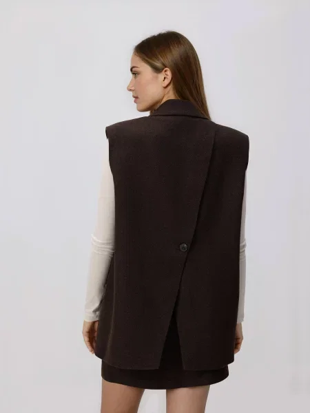 Шерстяной жилет Reserved коричневый