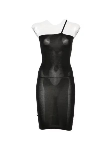 Rochie mini Baserange fără mâneci cu un umăr gol negru
