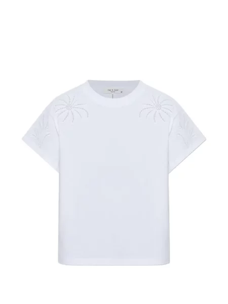 Tricou Rag & Bone ajurat alb