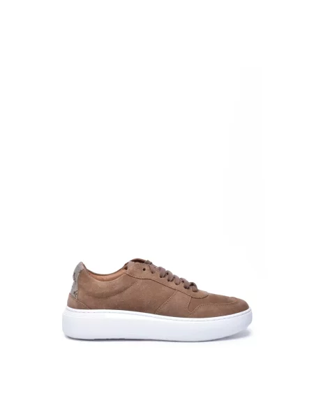 Sneakersy Herno zamszowe brązowe