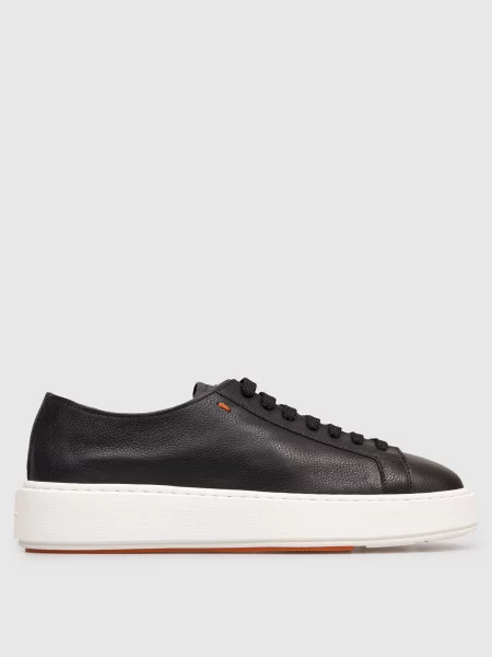 Кожаные кроссовки Santoni черные