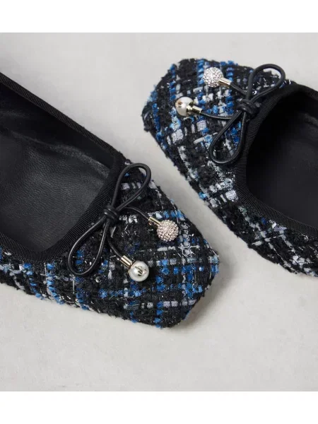 Tvídové lodičky Jimmy Choo s mašľou čierna