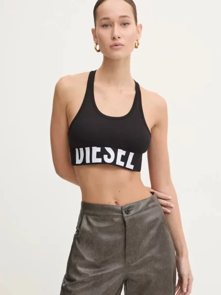 Sportovní podprsenka Diesel UFSB-COTTON-RACE-BRALETTE černá
