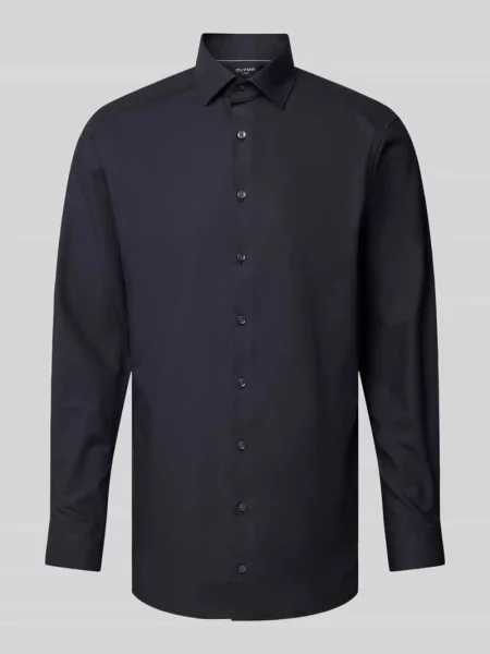 Koszula biznesowa o kroju Modern Fit z kołnierzykiem typu kent Olymp czarna
