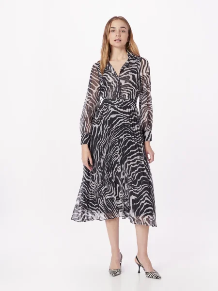Warehouse Rochie tip bluză albastru noapte / natural alb