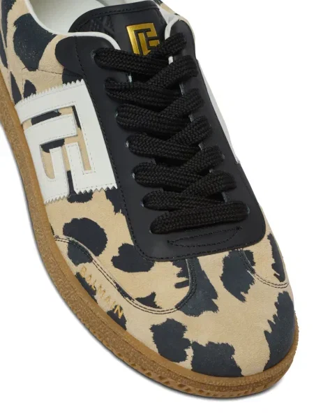 Sneakerși Balmain cu imagine cu model leopard