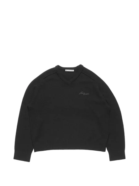 Pulover Acne Studios cu decolteu în V negru