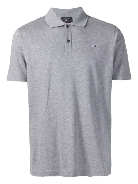 Tricou polo Paul & Shark cu broderie gri