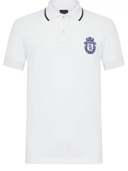Tricou polo Billionaire cu broderie alb