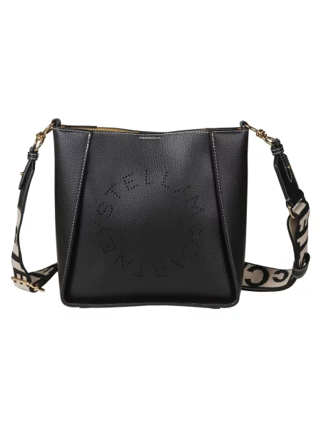 Torebka Stella Mccartney skórzana z logo retro czarna