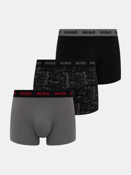 HUGO boxerky s TRIPLET DESIGN šedé