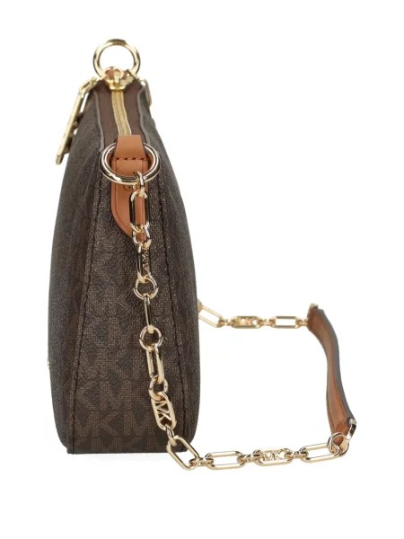 Δερμάτινο κολιέ Michael Michael Kors καφέ