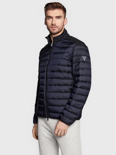 Пухено яке Guess преходен модел тъмносиньо