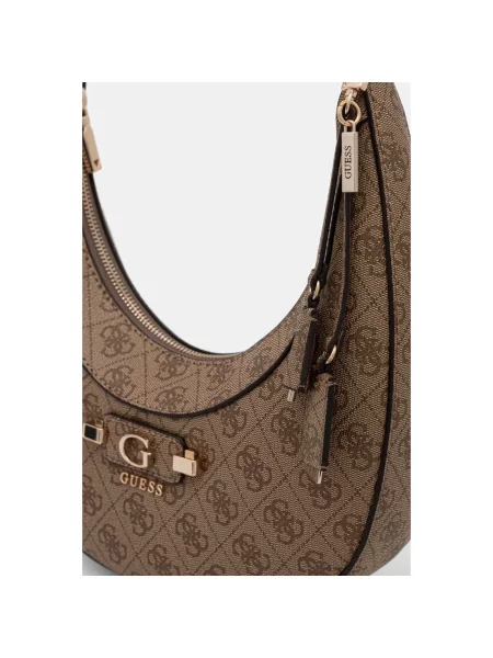 Torebka hobo Guess z logo brązowa