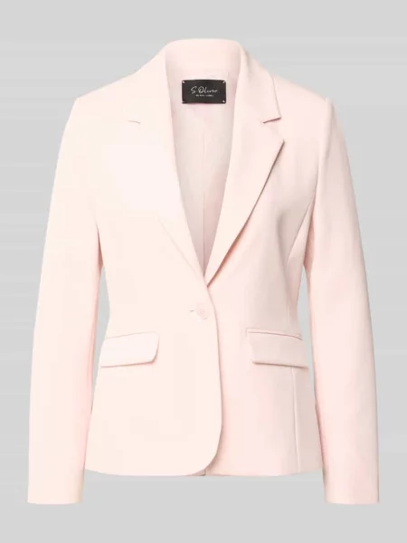 Żakiet o kroju slim fit z kołnierzem z połami S.oliver Black Label różowa
