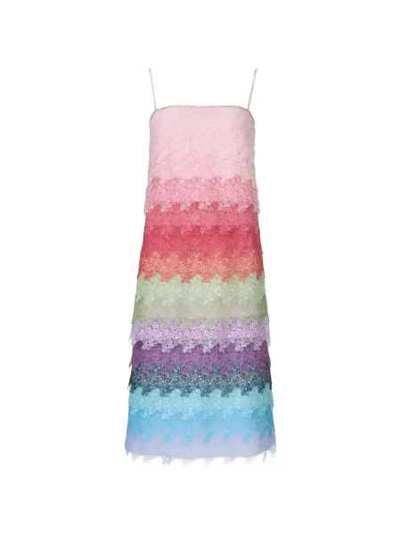 Rochie midi Costarellos din dantelă roz