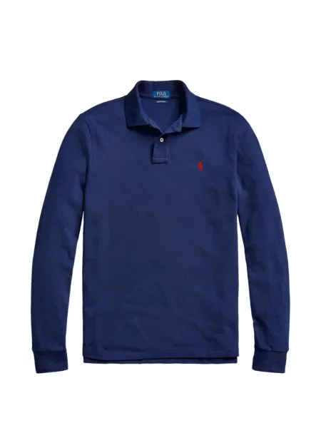 Tricou polo Polo Ralph Lauren cu glugă cu blană cu broderie roșu