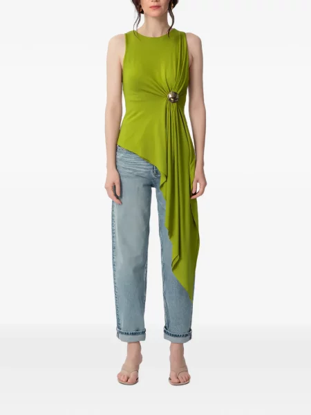 Top Concepto drapat verde