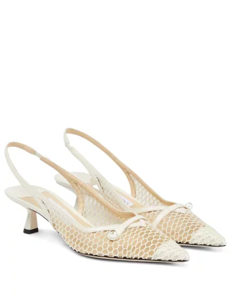 Полуотворени обувки Jimmy Choo с отворена пета бяло