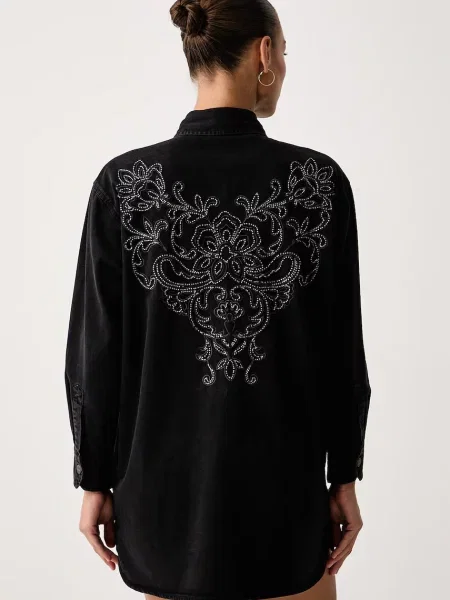 Liu Jo rochie tip cămașă din denim negru