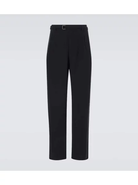Široke noge hlače Giorgio Armani črna