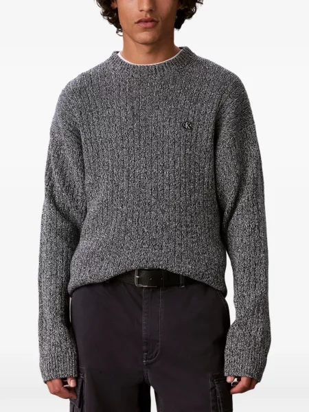 Pulover Calvin Klein cu autograf gri