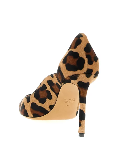 Pantofi cu toc Francesco Russo cu model leopard maro