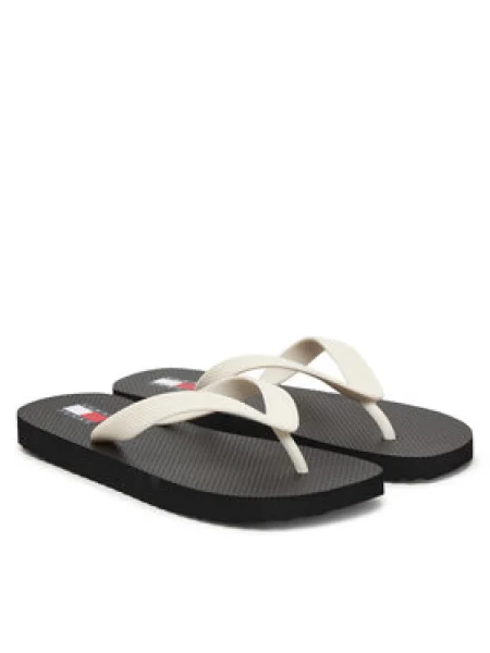 Női flip-flop papucsok Tommy Jeans Logo Summer black/ecru. Méret: 36 EU fehér