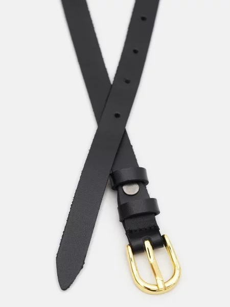 Кожаный ремень Borsa Leather с ремешками черный