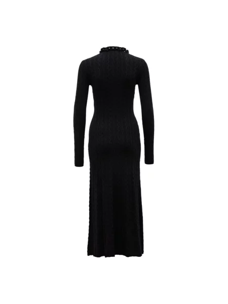 Sukienka maxi Rabanne wełniana do kolan czarna