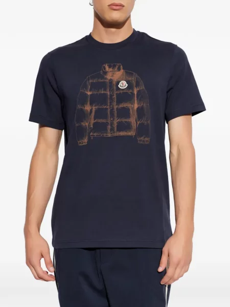 Tricou Moncler cu imagine albastru