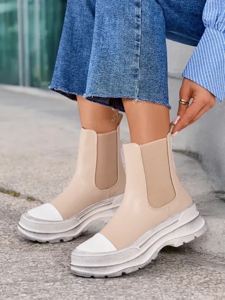 Botine Resti slip-on alb