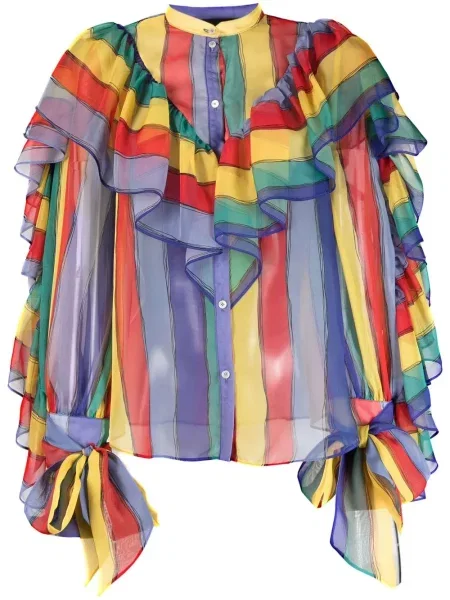 Bluză Rochas cu dungi cu imagine galben