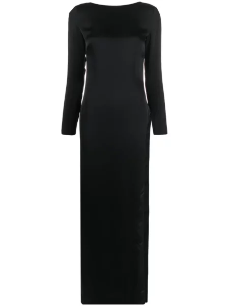 Rochie maxi Maison Close din satin de costum negru