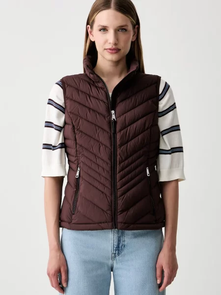 DKNY vestă pentru femei maro