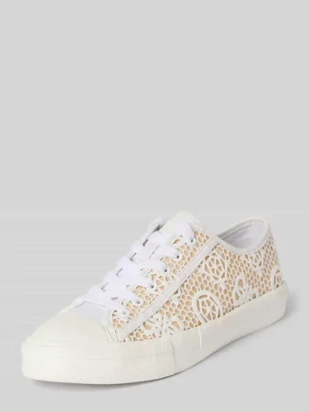 Sneakersy z detalem z logo Model Carey' Guess białe