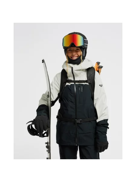 Kurtka z kapturem Roxy GORE‑TEX Lunalite 3L czarny S biały