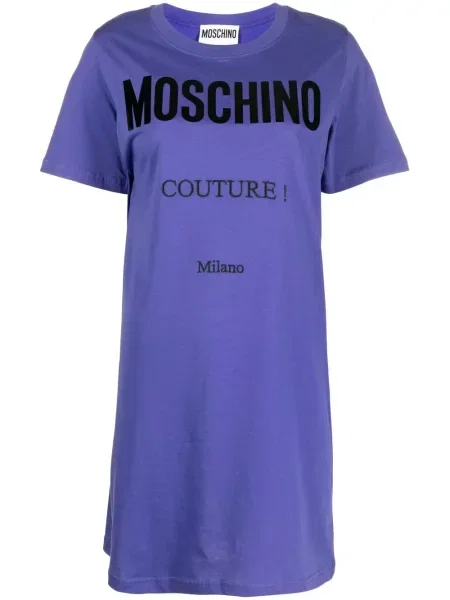 Rochie tip cămașă Moschino cu imagine de costum violet