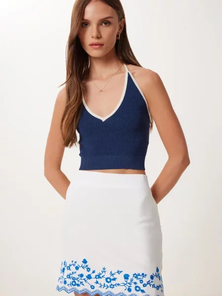 Happiness İstanbul Fustă albastru negru