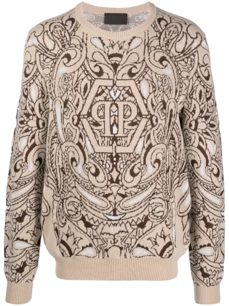 Pulover Philipp Plein de mătase cu imagine cu model paisley