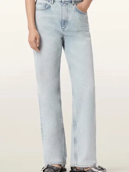 AllSaints jeans high waist albastru