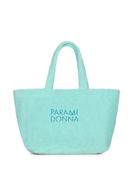Geantă shopper Paramidonna cu broderie verde
