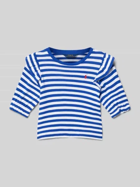 Bluzka z długim rękawem z dekoltem okrągłym Polo Ralph Lauren Teens niebieska