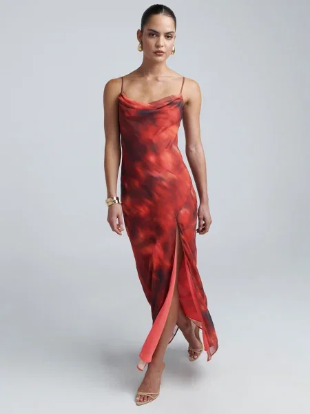 BWLDR Haljina smeđa crvena