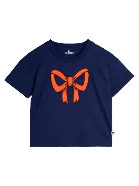MINI RODINI Tricou Bow Bleumarin