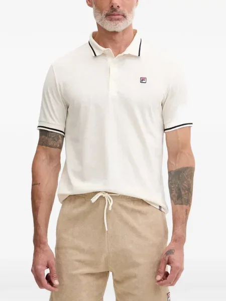 Tricou polo Fila cu autograf alb