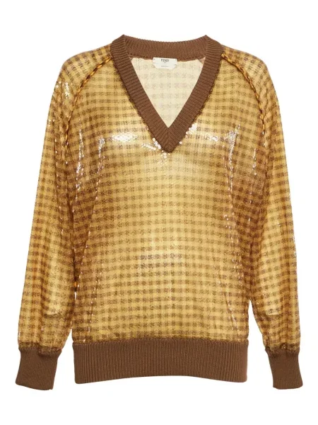 Mikina Fendi Pre-owned s flitry žlutá