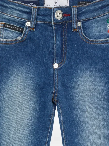 Jeansy skinny dziecięce Philipp Plein niebieskie