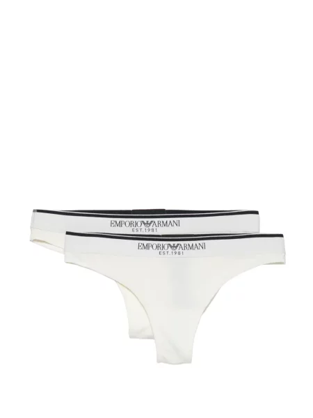 Chiloți tanga Emporio Armani cu autograf alb