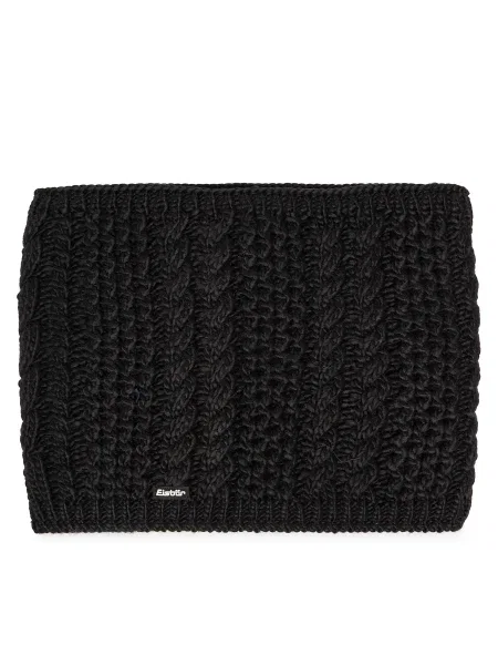 Кръгъл шал с вълна Eisbar Afra Loop с изчистен дизайн черно